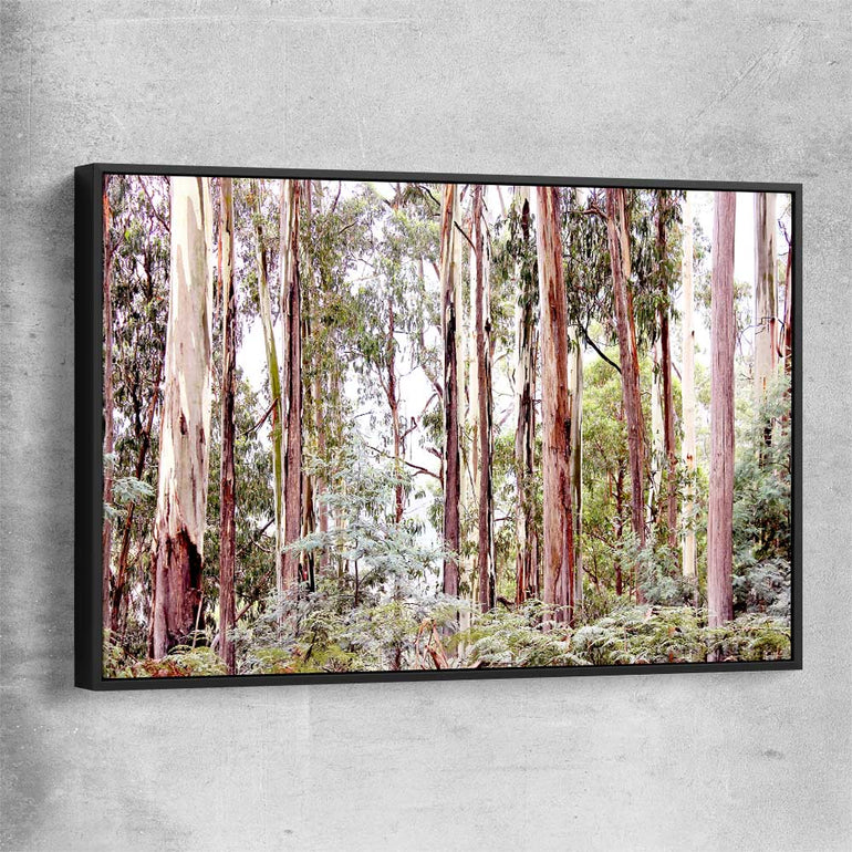 Floral print of Victorian Forest with black framed canvas