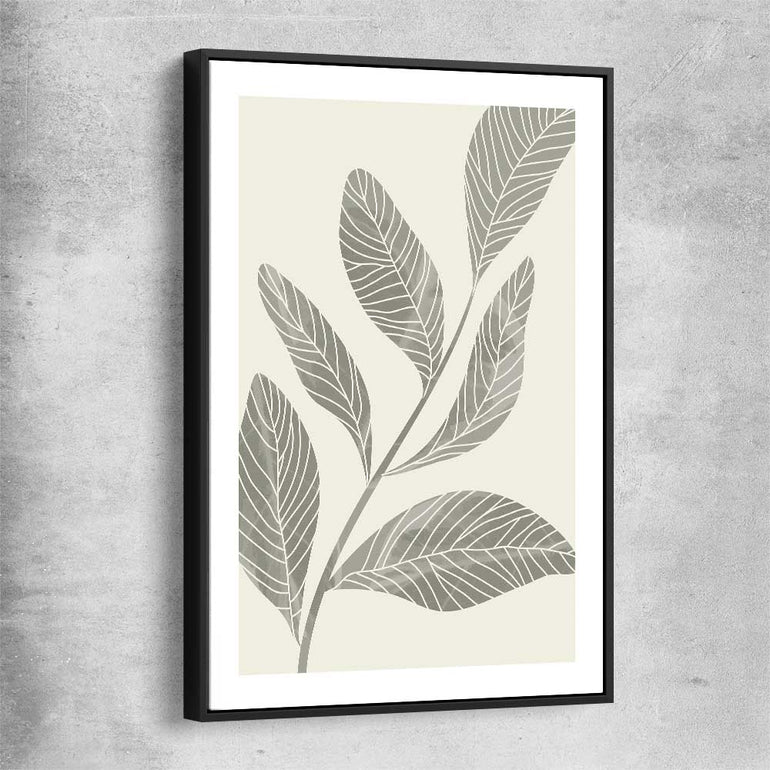 Floral print of Vintage Floral Three with black framed canvas