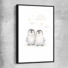 Cute Penguins black framed canvas is a nursery canvas wall art and print suited for childrens nursery area