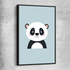 Friendly Panda black framed canvas is a nursery canvas wall art and print suited for childrens nursery area