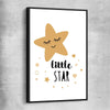 Little Star black framed canvas is a nursery canvas wall art and print suited for childrens nursery area