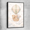 Soaring Animal Trio black framed canvas is a nursery canvas wall art and print suited for childrens nursery area