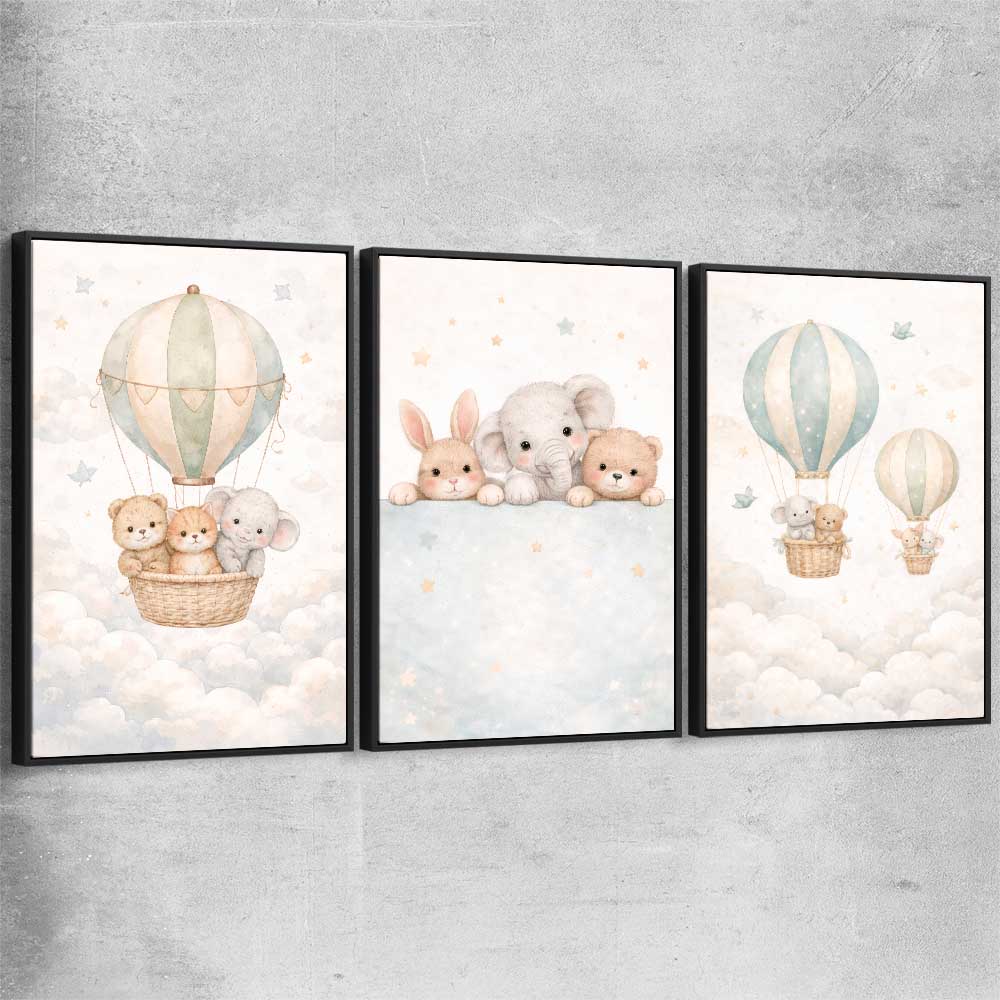 Sweet Dreams Set black framed canvas is a nursery canvas wall art and print suited for childrens nursery area