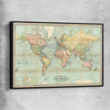 Antique World Colour black framed canvas is a high quality print in our city skyline, travel prints and maps collection