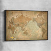 Antique World black framed canvas is a high quality print in our city skyline, travel prints and maps collection