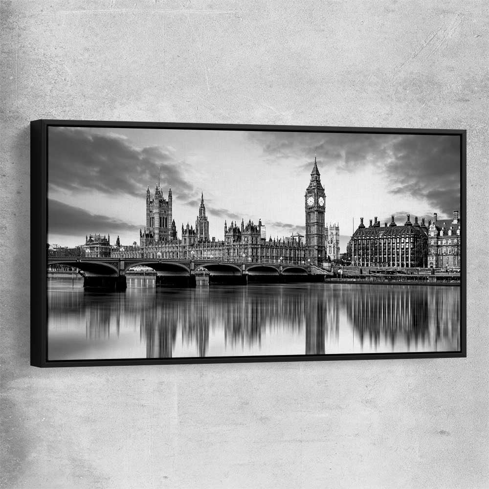 Big Ben London black framed canvas is a high quality print in our city skyline, travel prints and maps collection