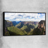 Blue Mountains Valley black framed canvas is a high quality print in our city skyline, travel prints and maps collection