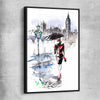 London Elegance black framed canvas is a high quality print in our city skyline, travel prints and maps collection