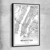 Manhattan City black framed canvas is a high quality print in our city skyline, travel prints and maps collection
