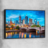 Melbourne Twilight Skyline black framed canvas is a high quality print in our city skyline, travel prints and maps collection