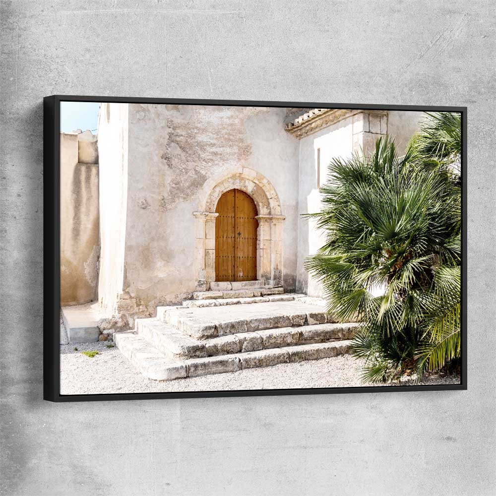 Moroccan Stone Arch black framed canvas is a high quality print in our city skyline, travel prints and maps collection