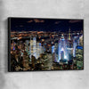 New York Glow black framed canvas is a high quality print in our city skyline, travel prints and maps collection