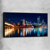 Perth Skyline Glow black framed canvas is a high quality print in our city skyline, travel prints and maps collection
