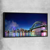 Sydney Harbour Lights black framed canvas is a high quality print in our city skyline, travel prints and maps collection