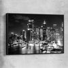 Sydney Night Skyline black framed canvas is a high quality print in our city skyline, travel prints and maps collection