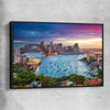 Sydney Sunset black framed canvas is a high quality print in our city skyline, travel prints and maps collection