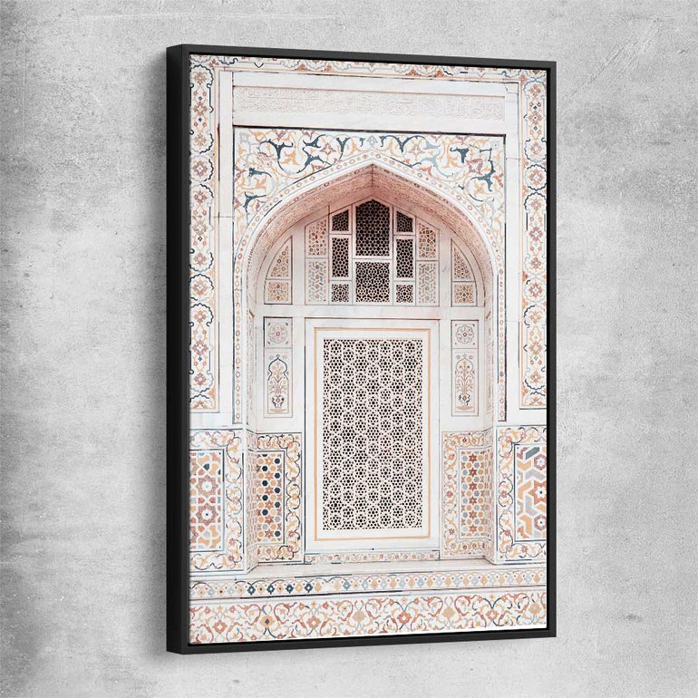 Taj in Arga black framed canvas is a high quality print in our city skyline, travel prints and maps collection