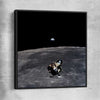 Space prints and wall art of Apollo 11 Earthrise with black framed canvas