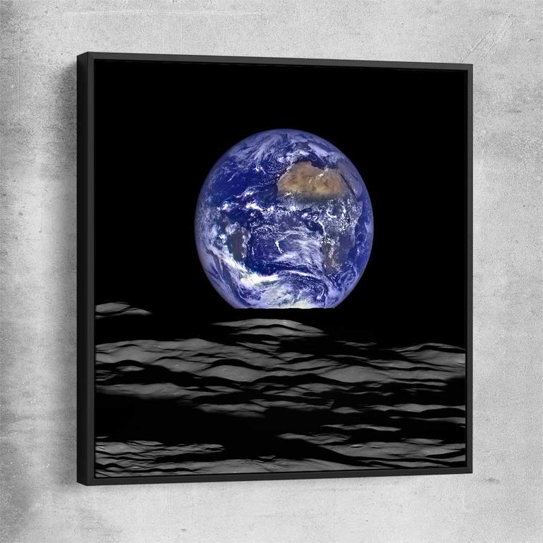 Space prints and wall art of The Earth with black framed canvas