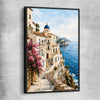 Amalfi Morning black framed canvas is a high quality print in our city skyline, travel prints and maps collection