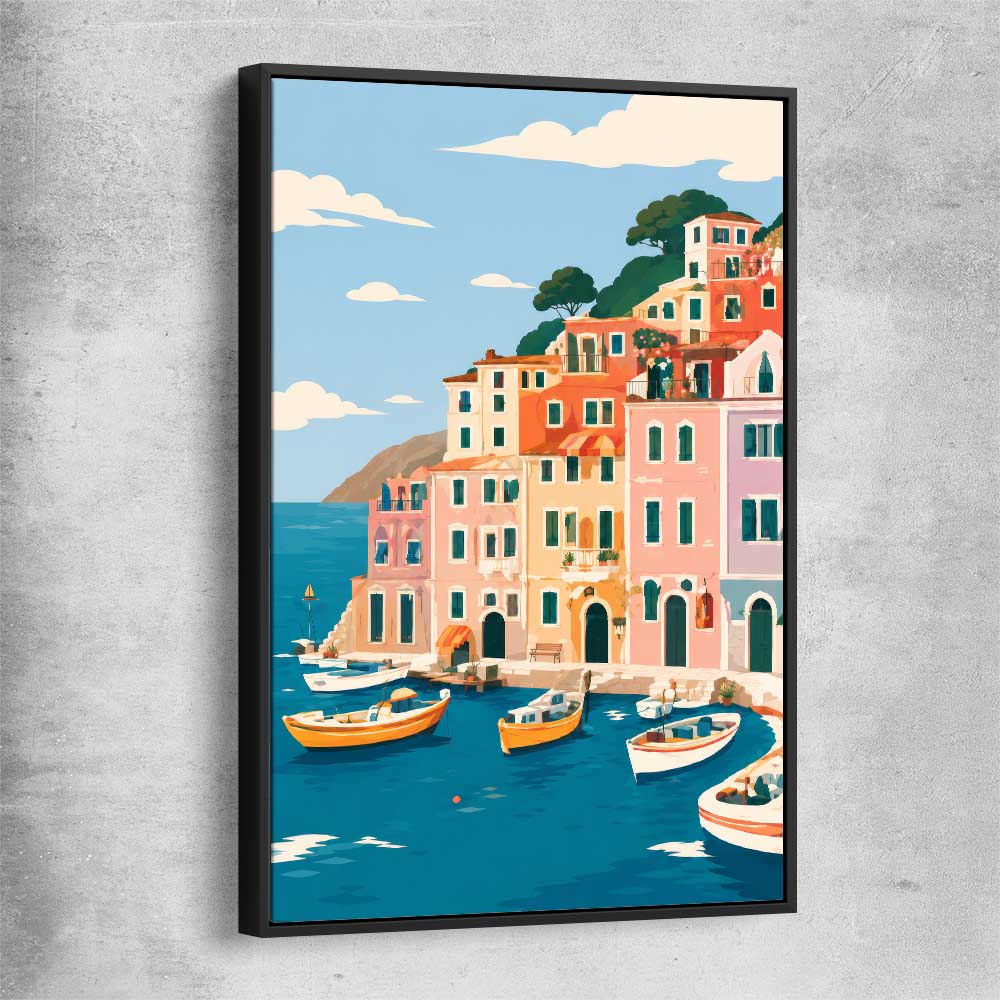 Harbour Days black framed canvas is a high quality print in our city skyline, travel prints and maps collection