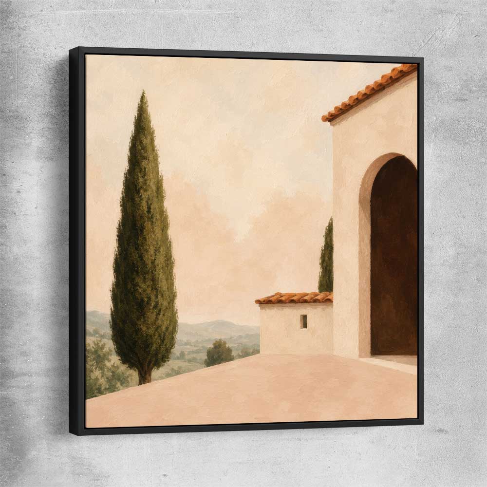 Tuscan Morning black framed canvas is a high quality print in our city skyline, travel prints and maps collection
