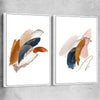 Abstract Strokes Pair white framed canvas - part of our high quality canvas abstract wall art collection