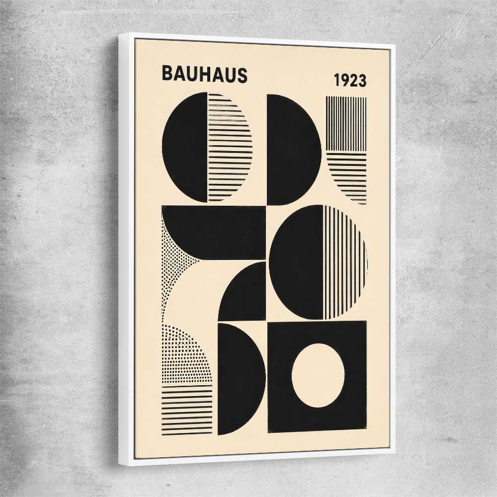 Bauhaus Forms white framed canvas - part of our high quality canvas abstract wall art collection