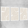 Beige Lines Set white framed canvas - part of our high quality canvas abstract wall art collection