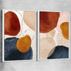 Beige Navy Pair white framed canvas - part of our high quality canvas abstract wall art collection