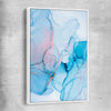 Blue Fracture white framed canvas - part of our high quality canvas abstract wall art collection