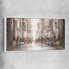 City Life, New York white framed canvas - part of our high quality canvas abstract wall art collection