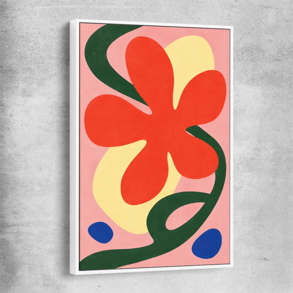 Coral Petal white framed canvas - part of our high quality canvas abstract wall art collection