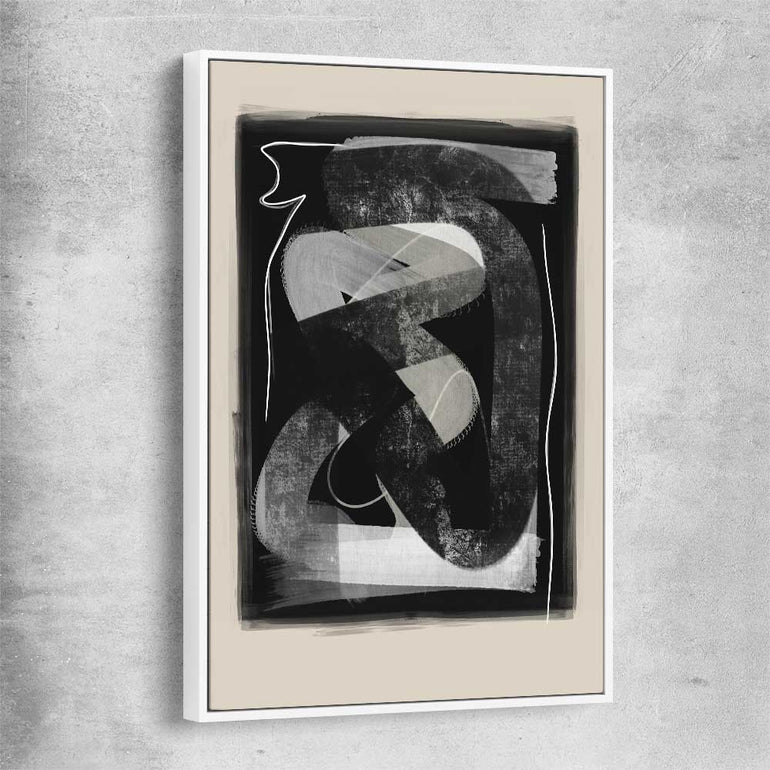 Dark Flow white framed canvas - part of our high quality canvas abstract wall art collection