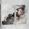 Darkened Gold Pair white framed canvas - part of our high quality canvas abstract wall art collection