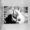 Darkened Swirls white framed canvas - part of our high quality canvas abstract wall art collection