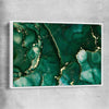 Deep Turquoise white framed canvas - part of our high quality canvas abstract wall art collection