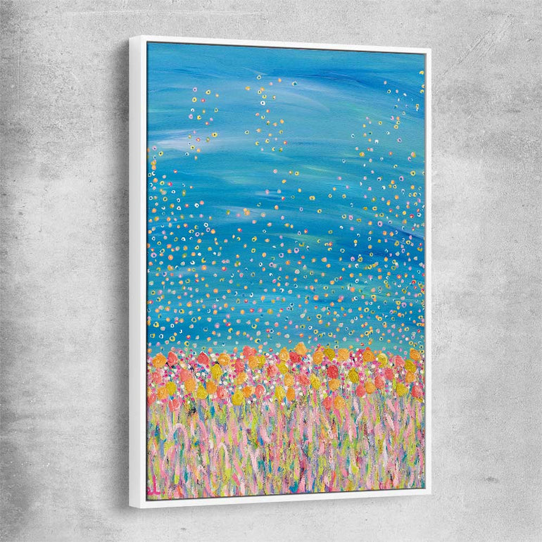Freedom white framed canvas - part of our high quality canvas abstract wall art collection