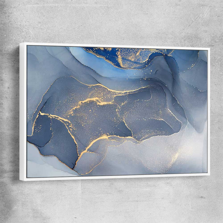 Golden Marble white framed canvas - part of our high quality canvas abstract wall art collection