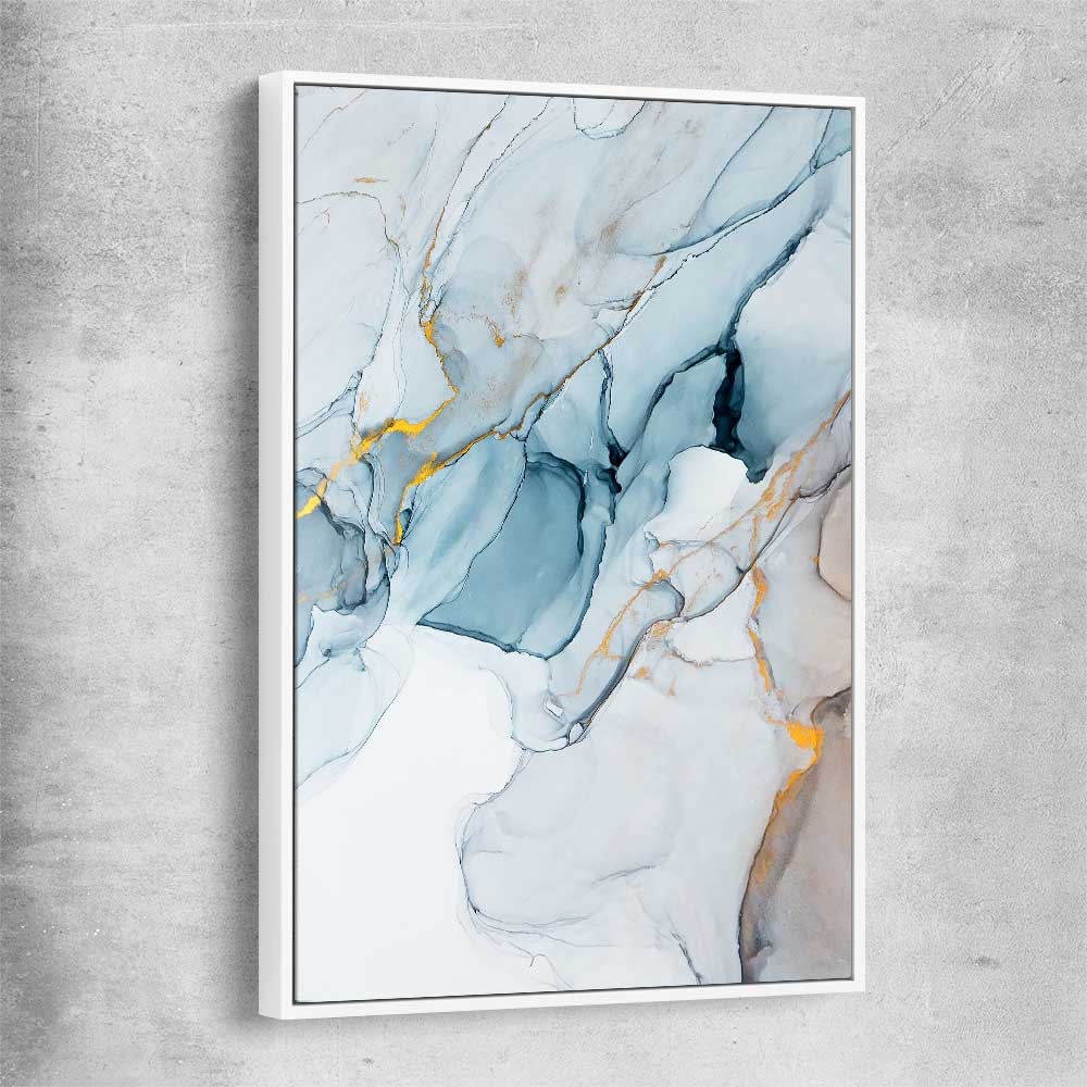 Golden Veins Two white framed canvas - part of our high quality canvas abstract wall art collection