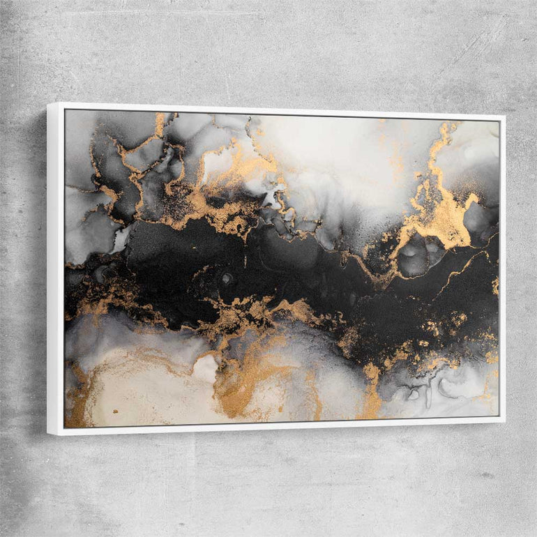 Grey Energy white framed canvas - part of our high quality canvas abstract wall art collection