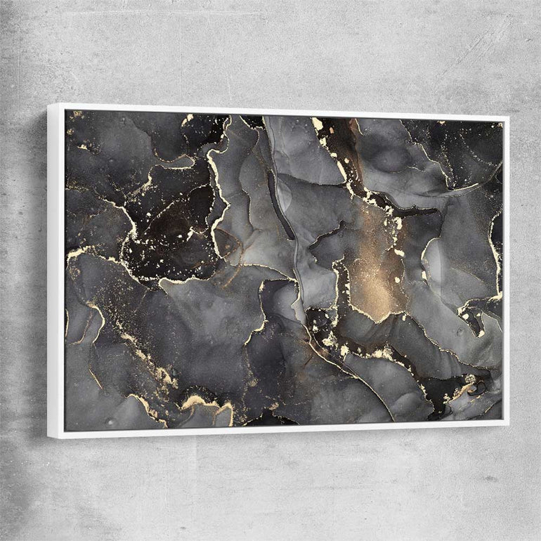 Grey Vapours white framed canvas - part of our high quality canvas abstract wall art collection