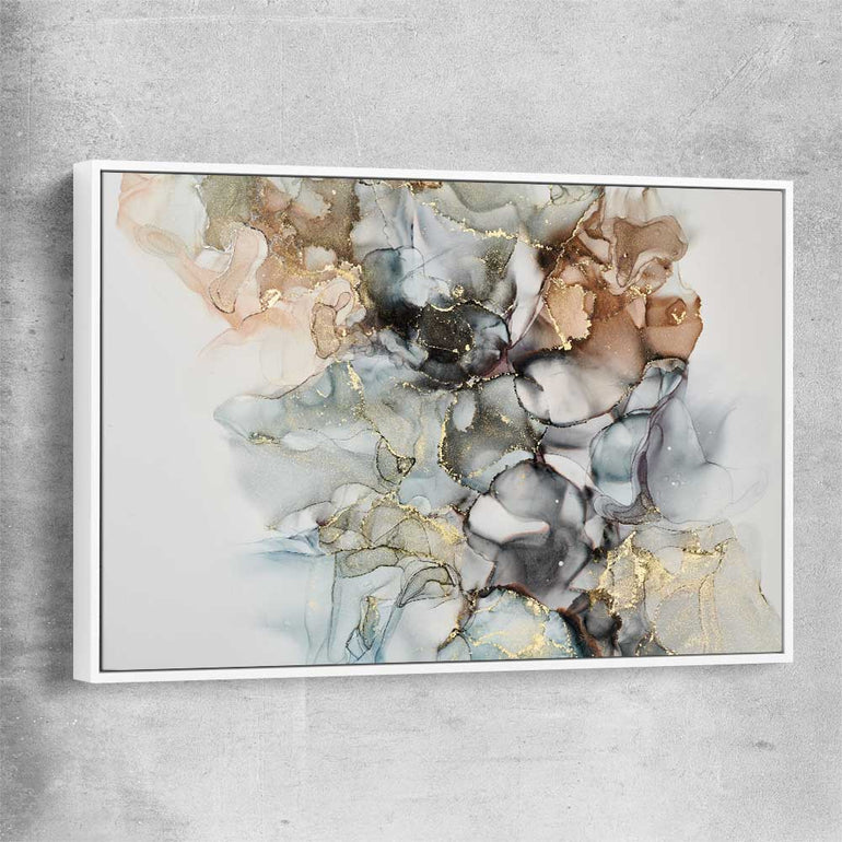 Luxury Waves white framed canvas - part of our high quality canvas abstract wall art collection