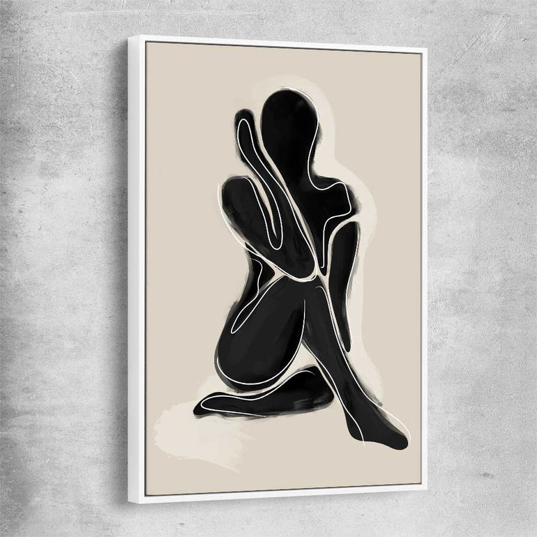 Matisse Shadow One white framed canvas - part of our high quality canvas abstract wall art collection