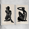 Matisse Shadow Pair white framed canvas - part of our high quality canvas abstract wall art collection