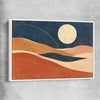 Moonlit Indigo Dunes white framed canvas - part of our high quality canvas abstract wall art collection