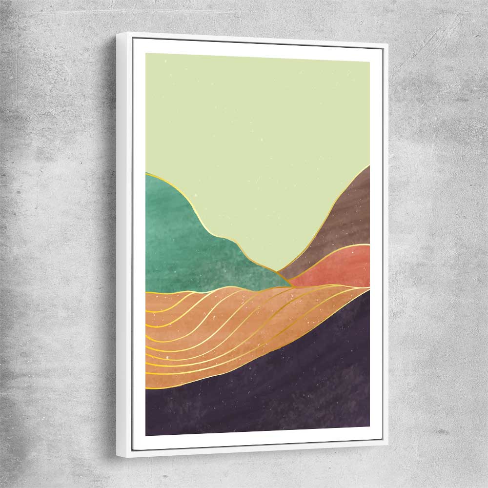 Nature Waves One white framed canvas - part of our high quality canvas abstract wall art collection