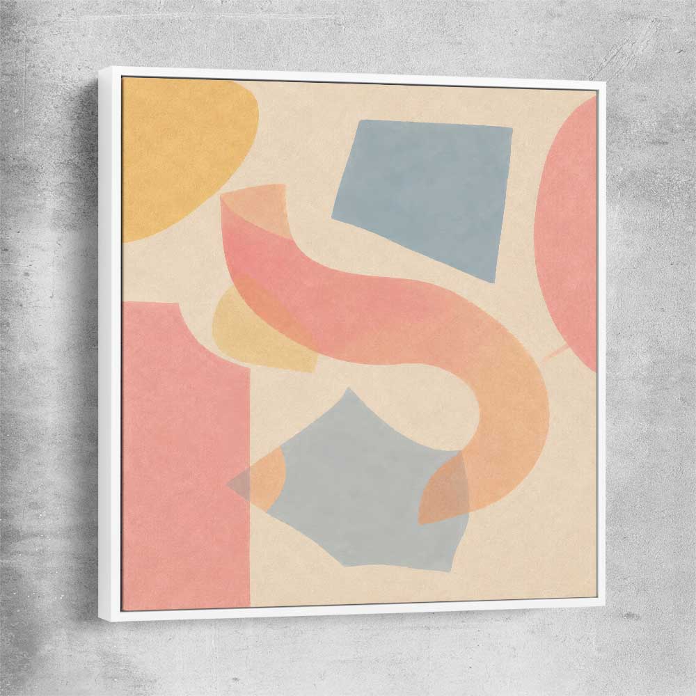 Paper and Pastel white framed canvas - part of our high quality canvas abstract wall art collection