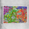 Pointillist Burst white framed canvas - part of our high quality canvas abstract wall art collection