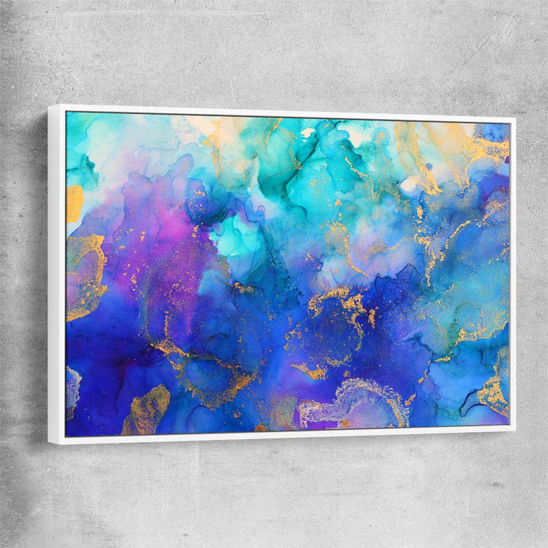 Purple Vibrancy white framed canvas - part of our high quality canvas abstract wall art collection
